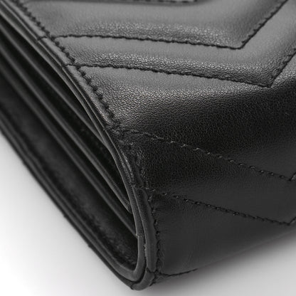Gucci Calfskin Matelasse GG Marmont Chain Wallet Black 7 of 9