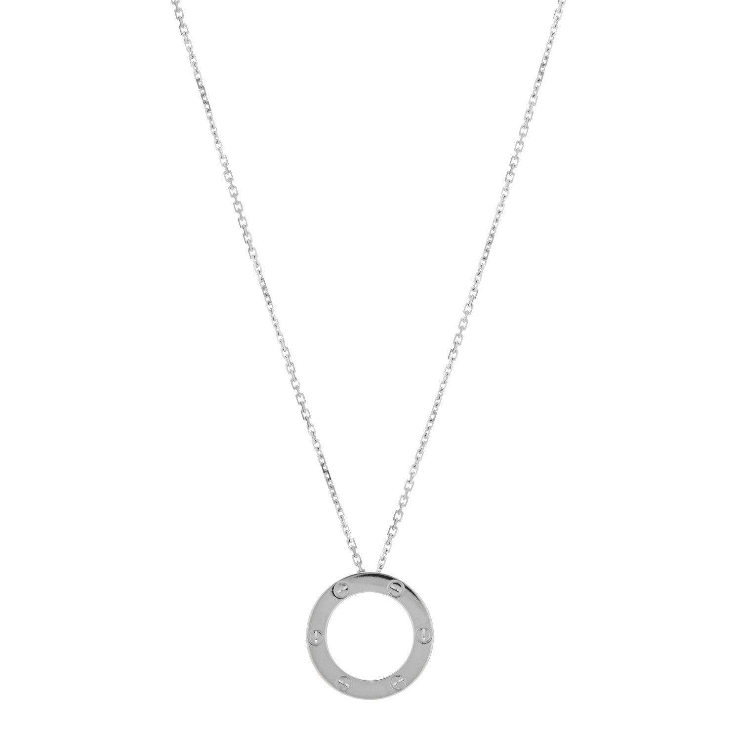 Cartier 18K White Gold LOVE Pendant Necklace 1 of 5