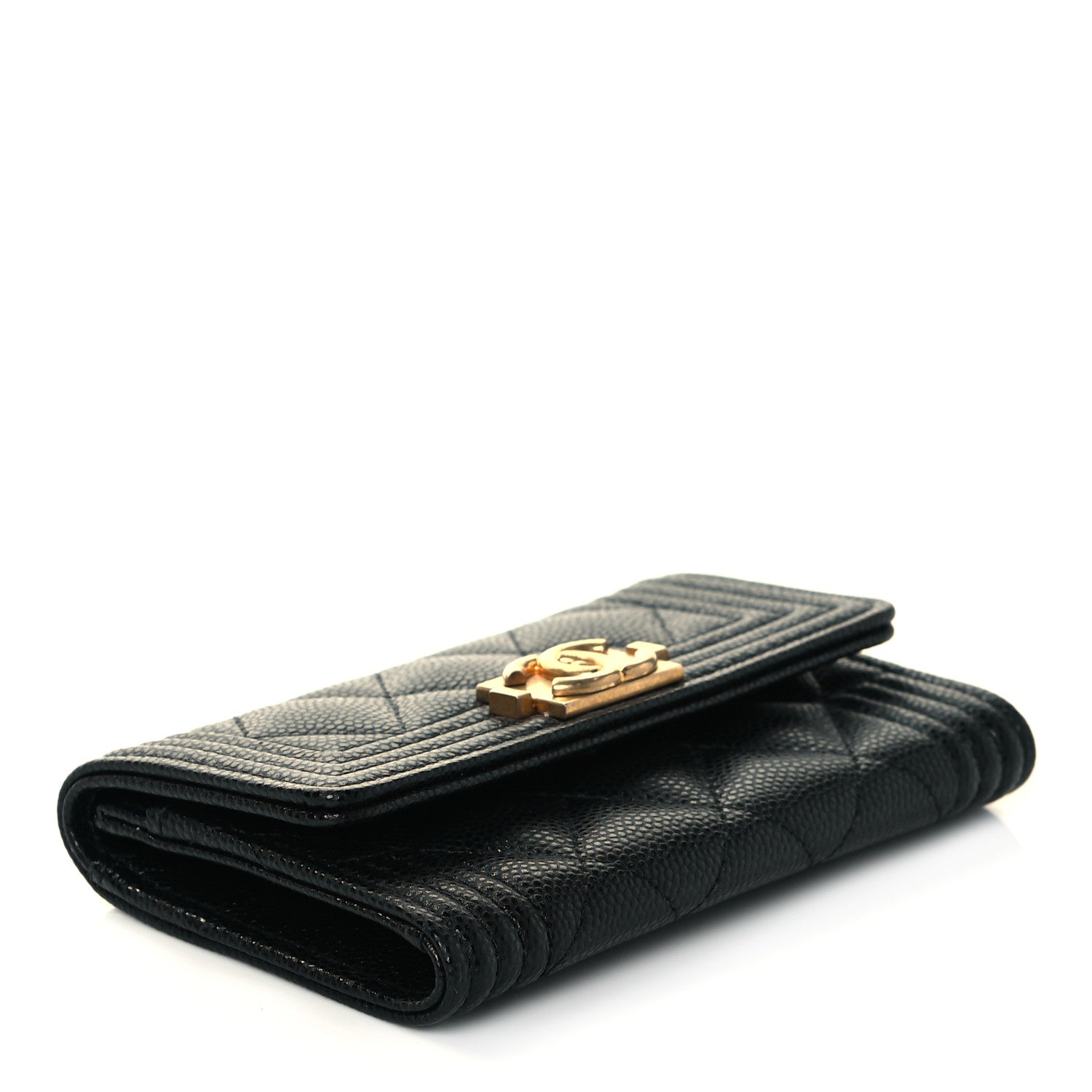 Chanel Caviar Quilted Boy Flap Card Holder Black 8 of 10