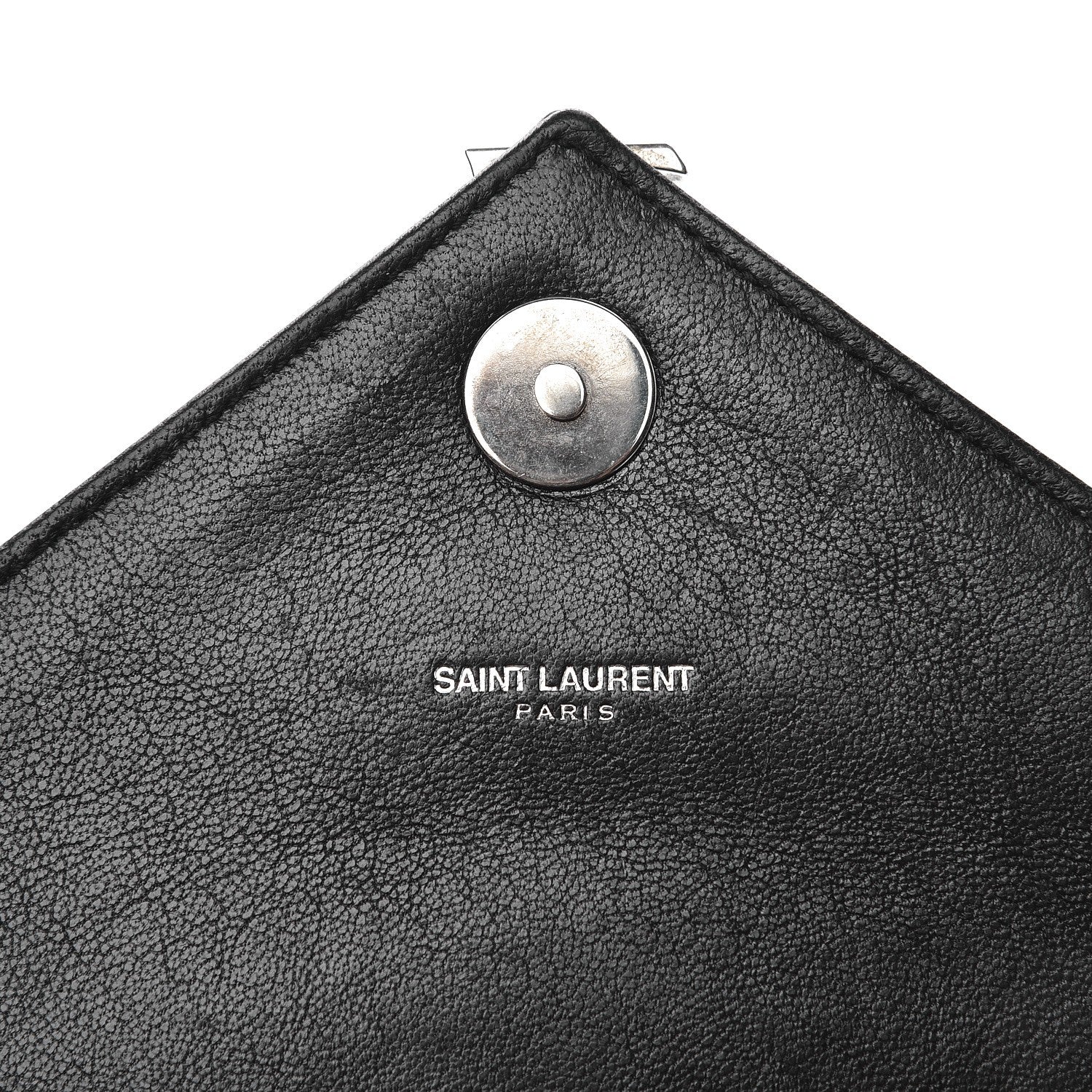 Saint Laurent Sheepskin Matelasse Chevron Monogram Medium College Bag Black 8 of 9