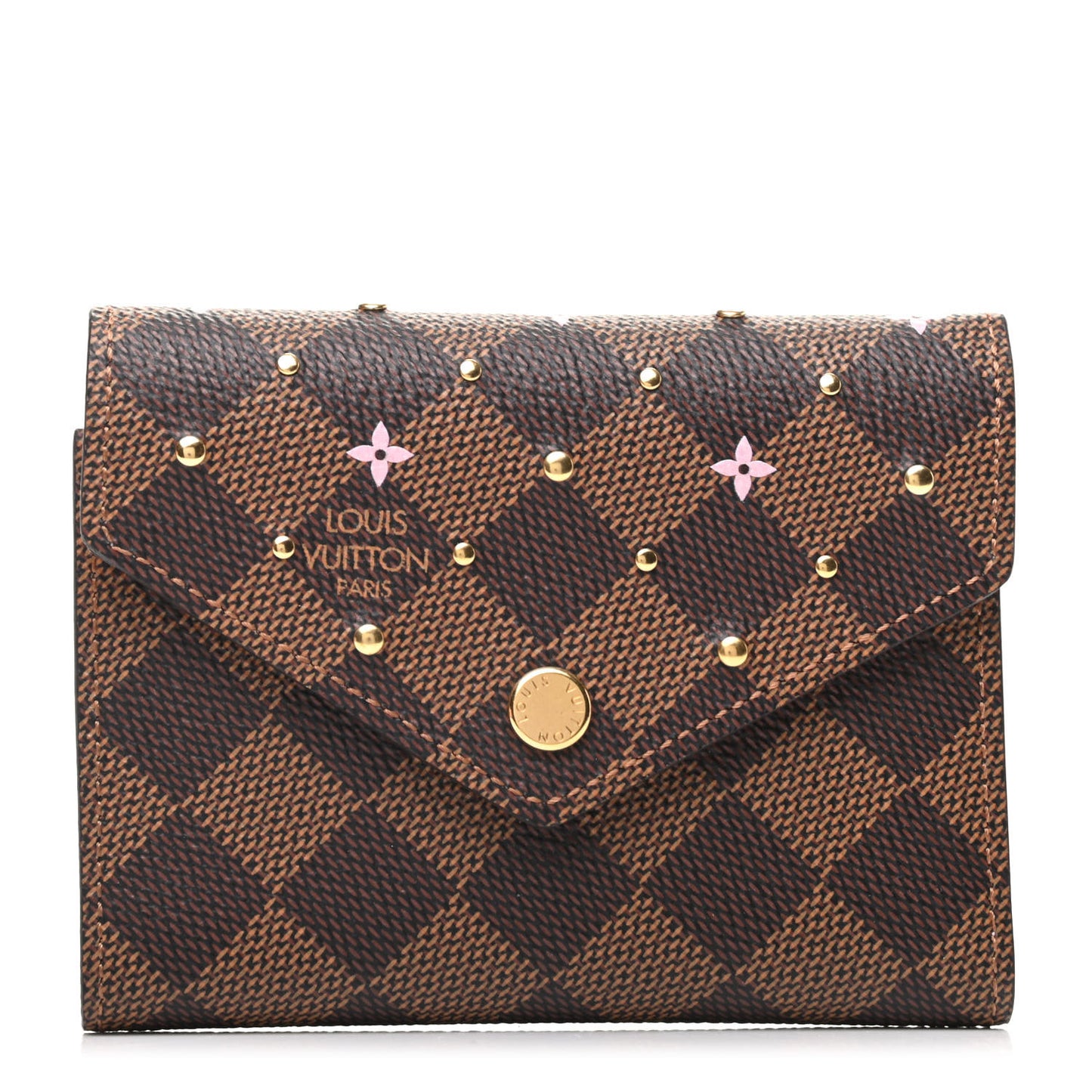 Damier Ebene Studded Victorine Wallet