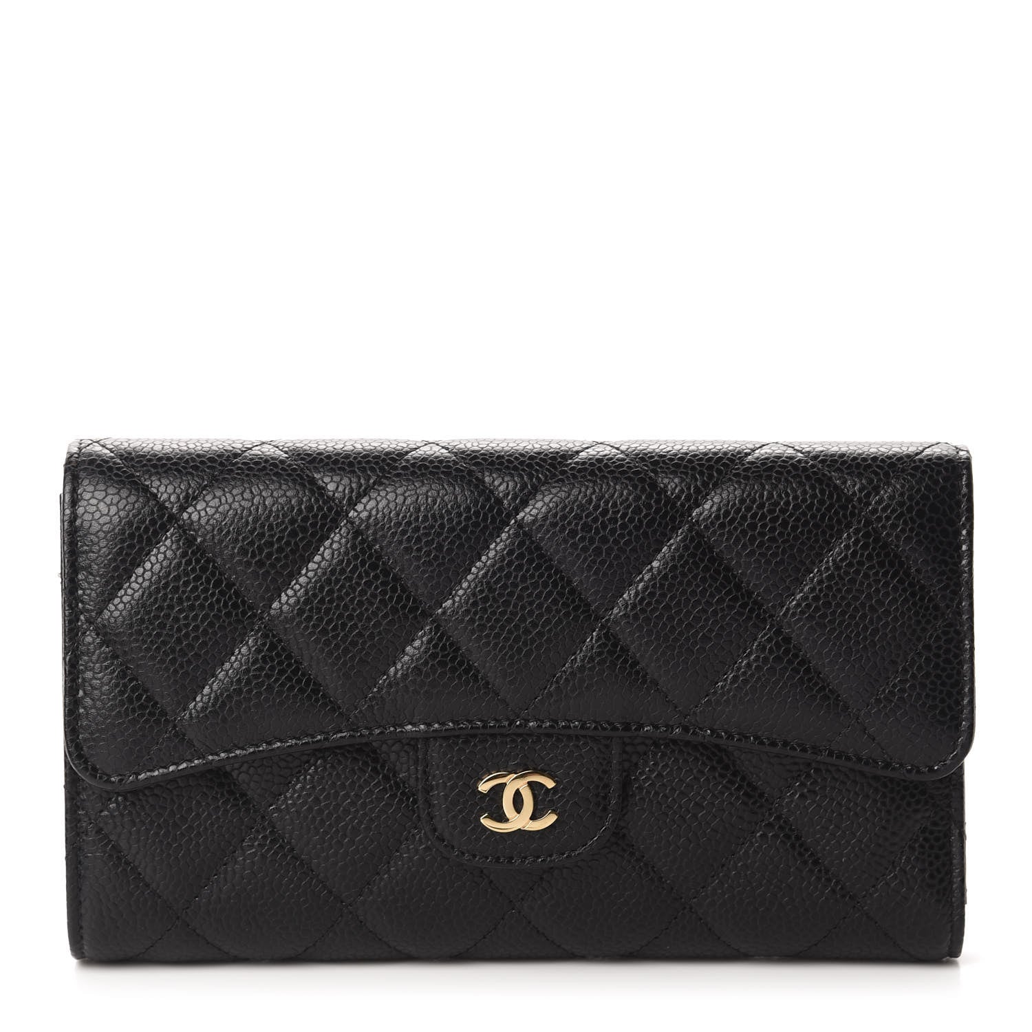 Chanel Caviar Quilted Long Flap Wallet Black 1 of 9
