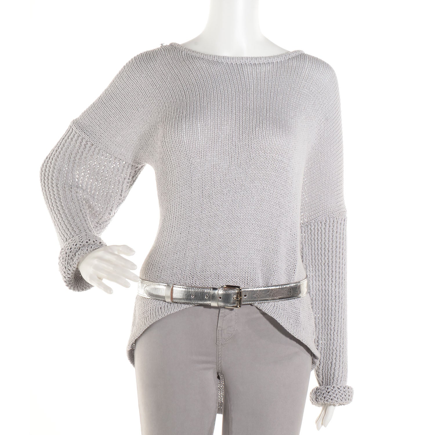 Louis Vuitton Metallic Leather Perforation Belt 90 36 Silver 2 of 7