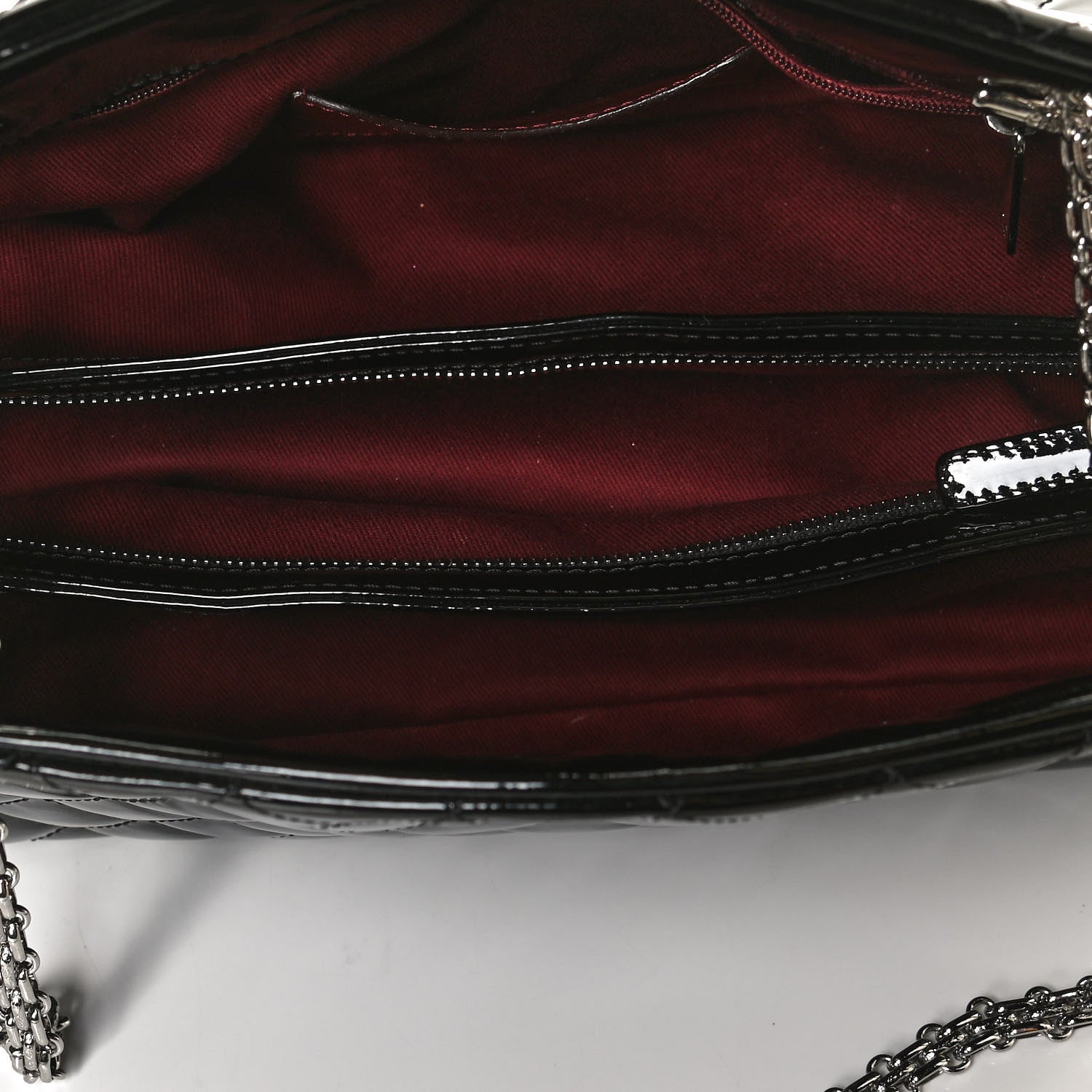 Chanel Patent Quilted Medium Just Mademoiselle Bowling Bag Black 5 of 10