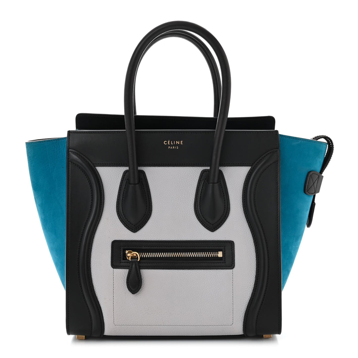 Baby Grained Calfskin Nubuck Micro Tri-Color Luggage Light Grey
