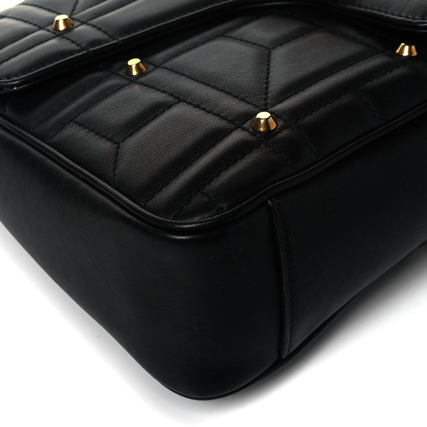 Calfskin Matelasse Studded Medium GG Marmont Shoulder Bag Black