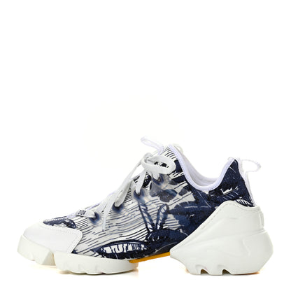 Christian Dior Technical Fabric Tie & Dior Print Womens D-Connect Sneakers 37.5 Denim 1 of 12
