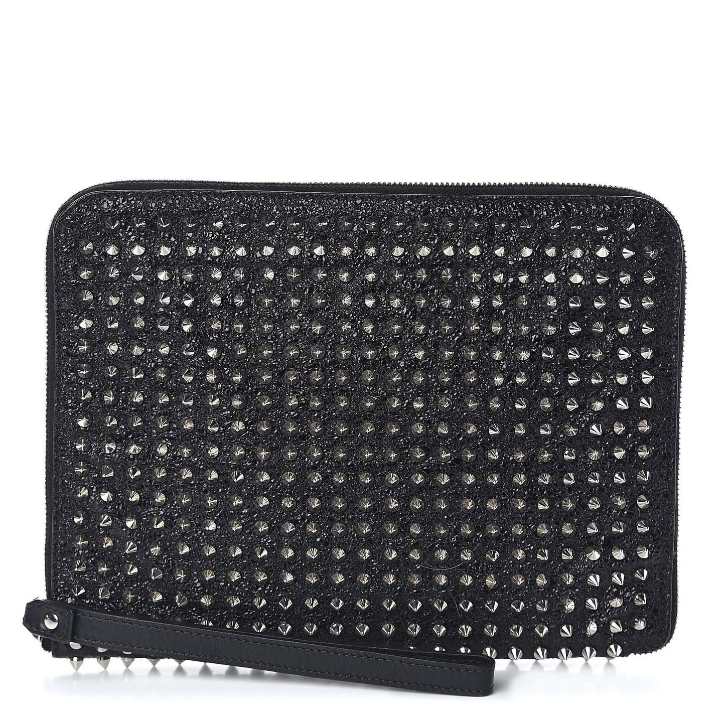 Metallic Calfskin Spiked IPad Case Black