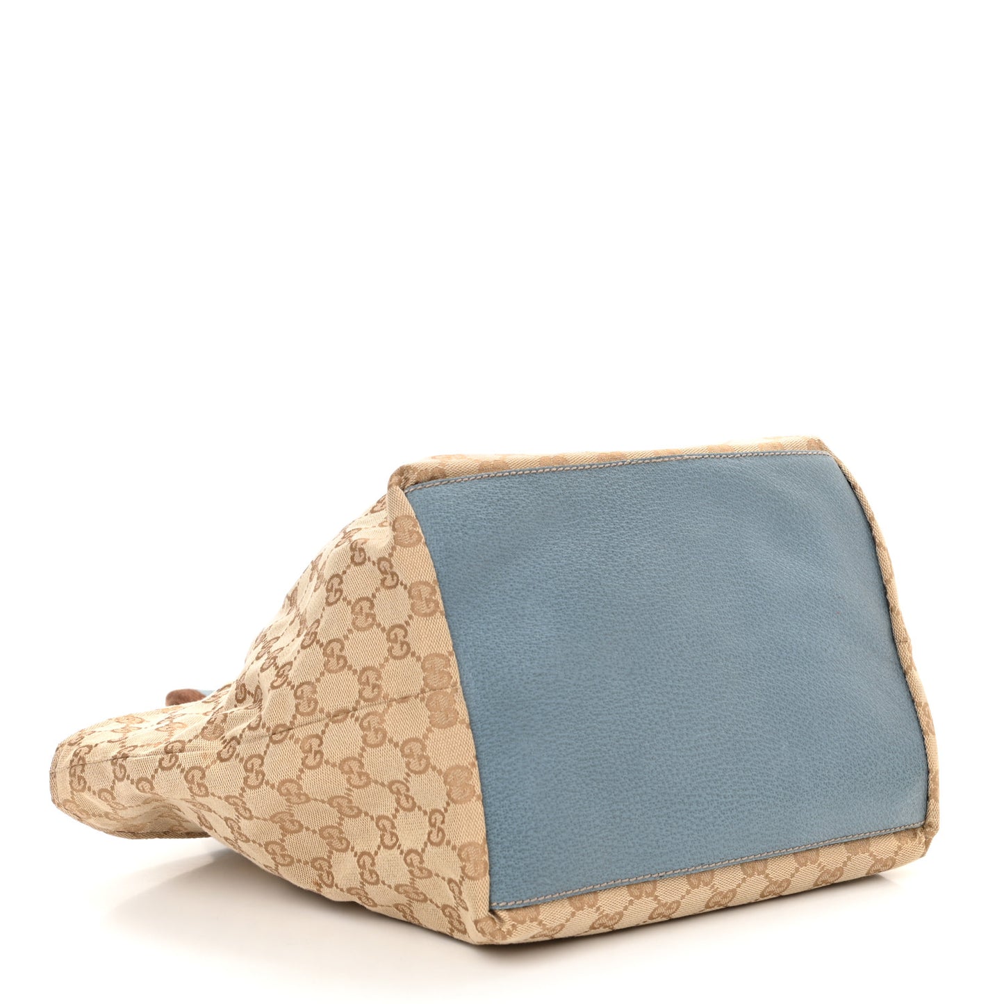 GG Monogram Medium Web Handle Bucket Tote Blue