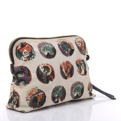 Burberry Technical Nylon Pallas Heads Print Large Zip Pouch Natural White 3 of 10