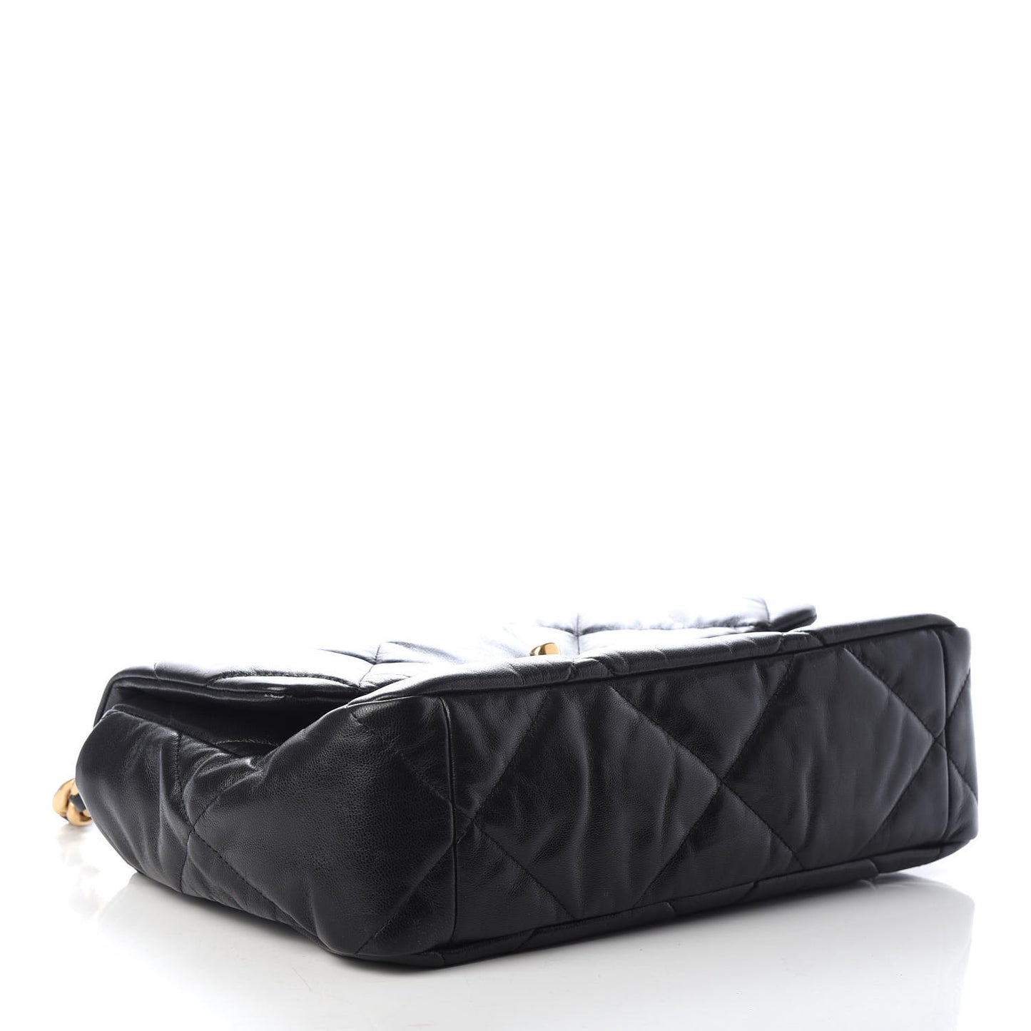Goatskin Quilted Large 19 Flap Black