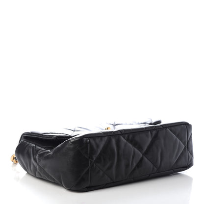 Chanel Goatskin Quilted Large 19 Flap Black 4 of 9