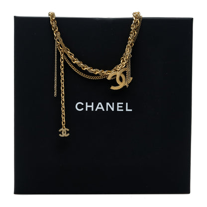 Chanel Metal Chain Link CC Multi Strand Choker Necklace Gold 5 of 5