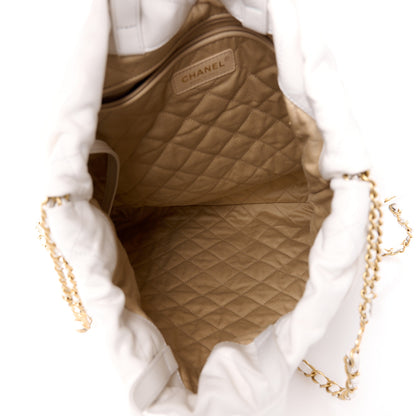 Chanel Shiny Calfskin Quilted Chanel 22 Backpack White 5 of 10