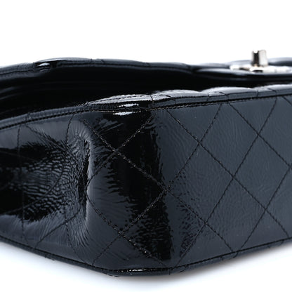 Chanel Distressed Patent Quilted Medium Double Flap Black 10 of 12