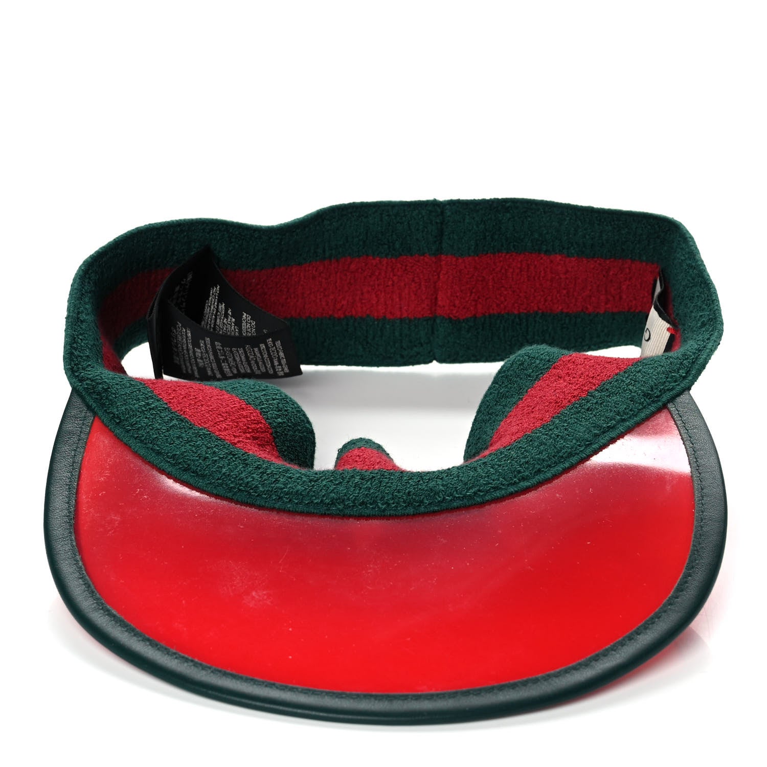 Gucci Vinyl Web Visor L Green Red 4 of 8