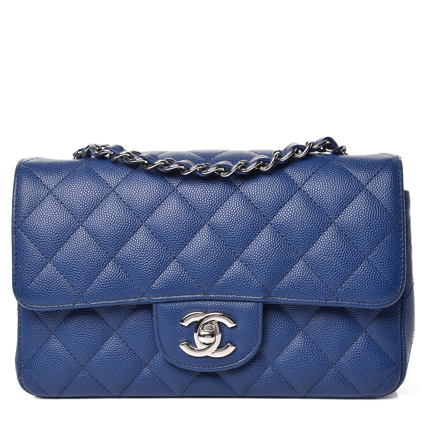 Chanel Caviar Quilted Mini Rectangular Flap Dark Blue 1 of 9