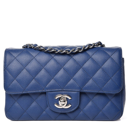 Chanel Caviar Quilted Mini Rectangular Flap Dark Blue 1 of 9
