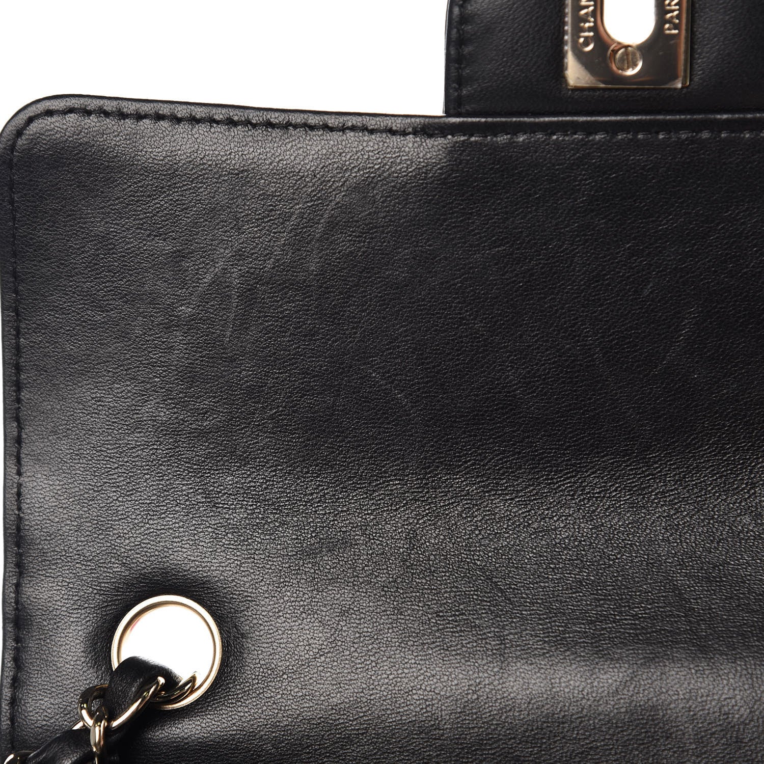 Chanel Lambskin Chevron Quilted Mini Rectangular Flap Black 12 of 13