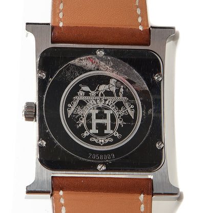 Hermes Stainless Steel Barenia 30.5mm Heure H Hour Quartz Watch Fauve 3 of 8