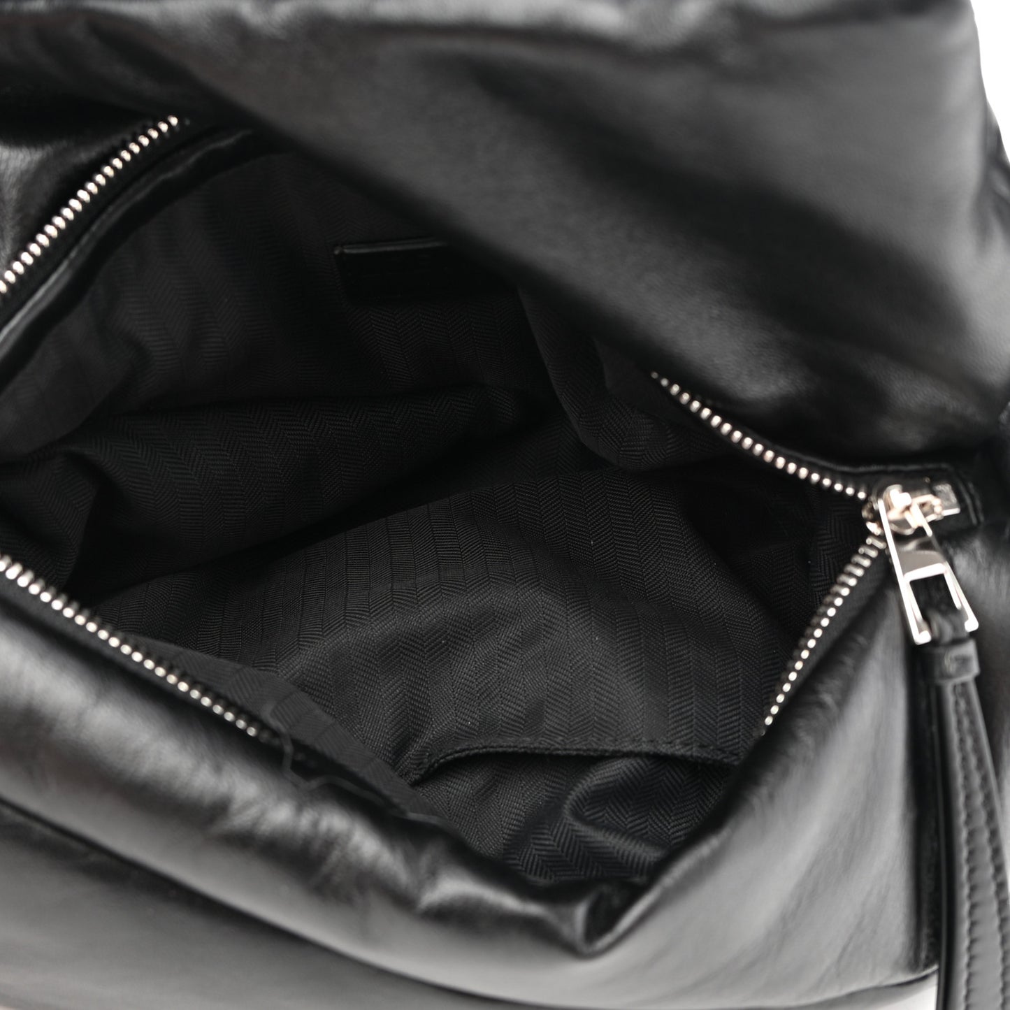 Shiny Nappa Puffer Puzzle Hobo Black