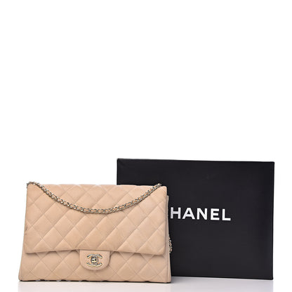Chanel Caviar Quilted Clutch With Chain Flap Beige 14 of 14