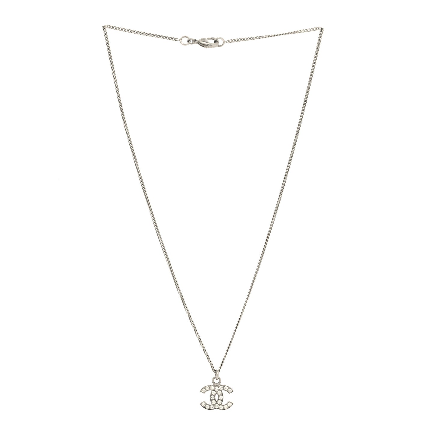 Crystal Timeless CC Necklace Silver