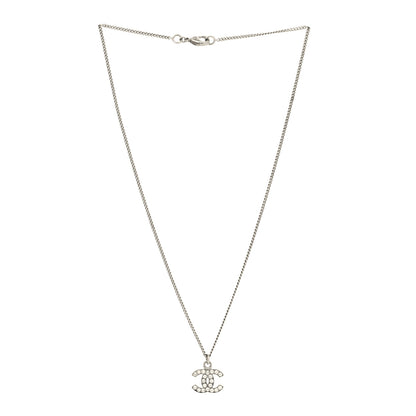 Chanel Crystal Timeless CC Necklace Silver 3 of 5