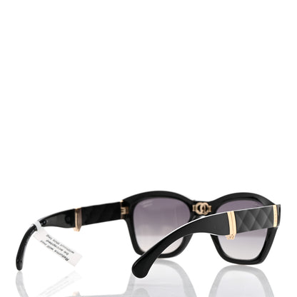 Chanel Acetate Metal Crystal Square Folding Sunglasses 6055-B Black 4 of 10