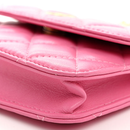 Chanel Lambskin Quilted Pearl Crush Clutch With Chain Pink 7 of 12