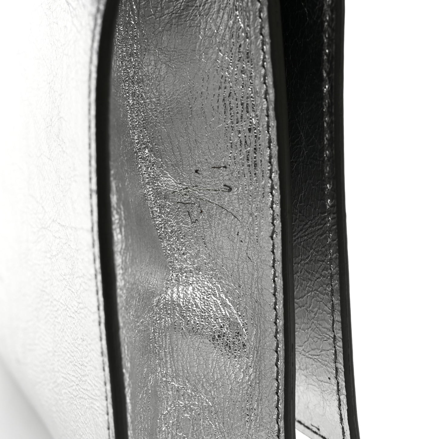 Metallic Calfskin Monogram Large Belle De Jour Clutch Silver