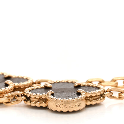 Van Cleef & Arpels 18K Rose Gold Letterwood 5 Motifs Vintage Alhambra Bracelet 3 of 4