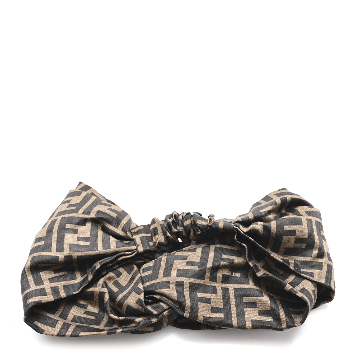 Fendi Silk FF Logo Headband Tobacco 3 of 4
