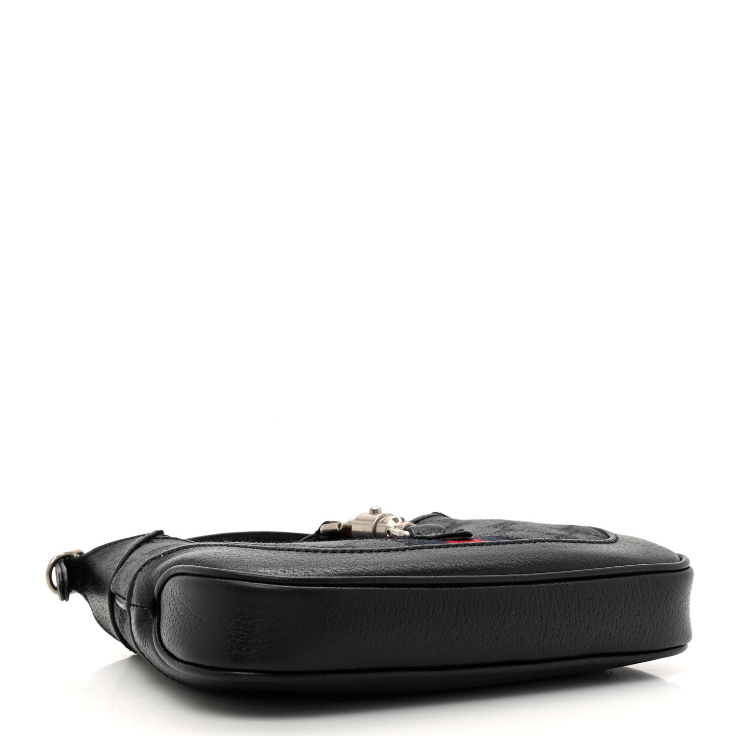 Gucci X BALENCIAGA BB Monogram Calfskin Web Mini Jackie 1961 Hobo Black 4 of 11