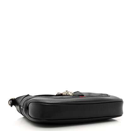 Gucci X BALENCIAGA BB Monogram Calfskin Web Mini Jackie 1961 Hobo Black 4 of 11