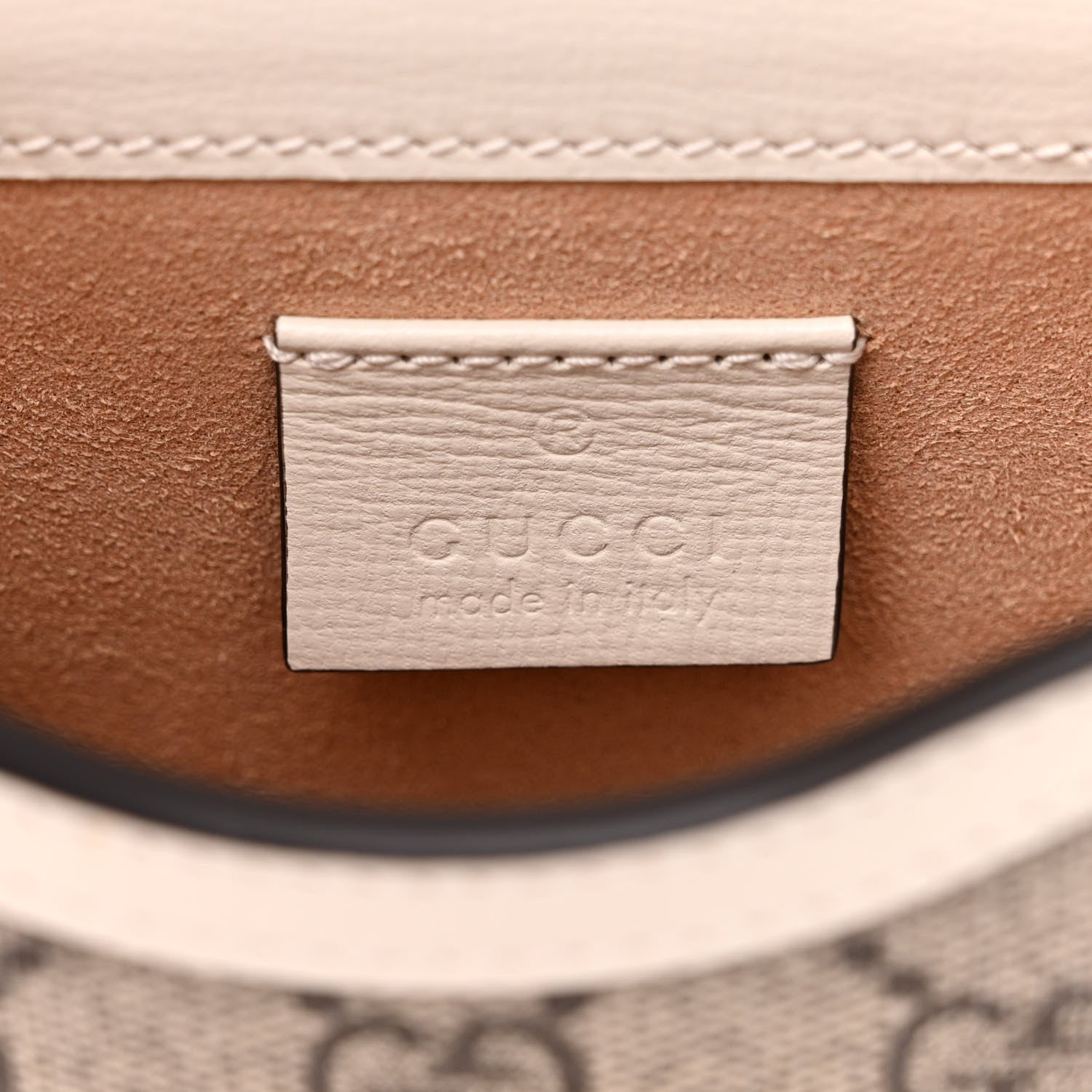 Gucci GG Supreme Monogram Azalea Calfskin Mini Horsebit 1955 Crossbody Bag Beige Ebony Mystic White 6 of 11