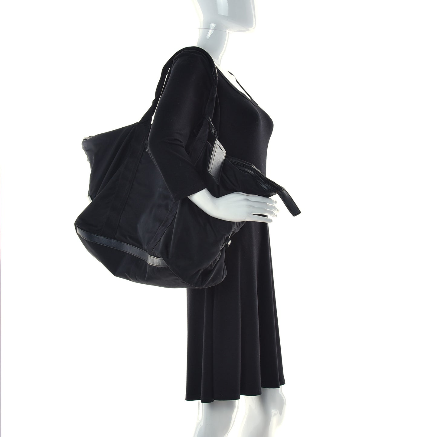 Tessuto Nylon Saffiano Carry On Travel Bag Black