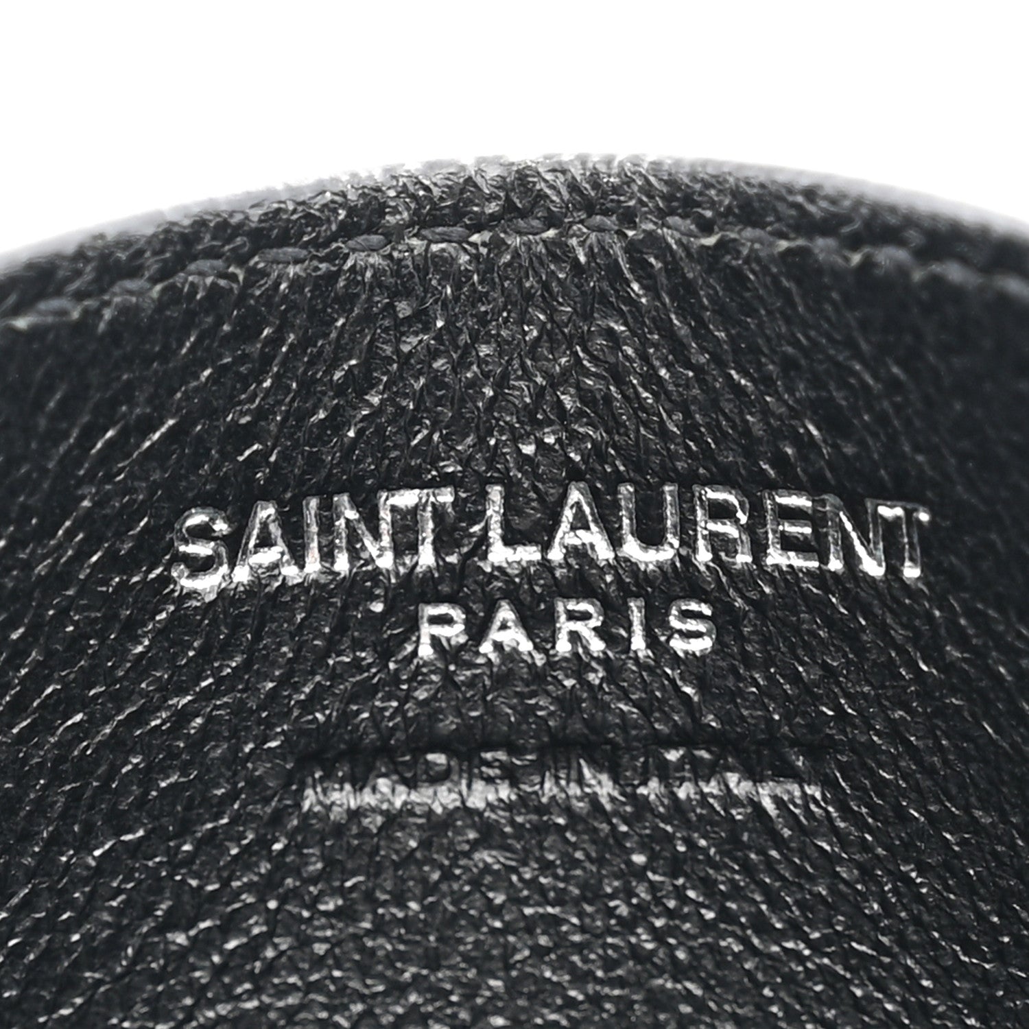 Saint Laurent Grain De Poudre Matelasse Chevron Monogram Credit Card Case Black 6 of 8