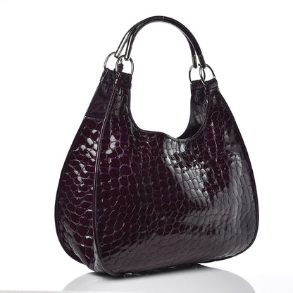 Christian Dior Patent Crocodile Embossed 61 Tote Purple 3 of 13