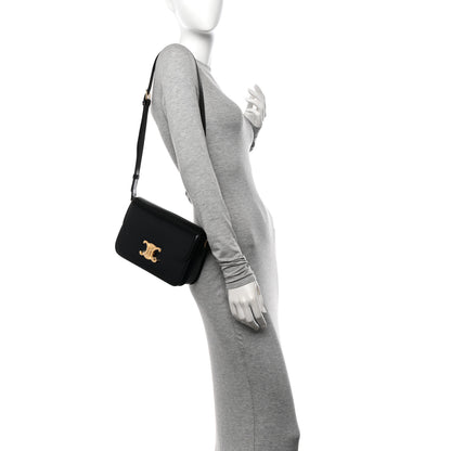 Celine Shiny Calfskin Medium Triomphe Black 2 of 11