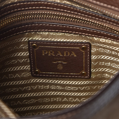 Prada Jacquard Logo Small Flat Messenger Bag Brown 6 of 9