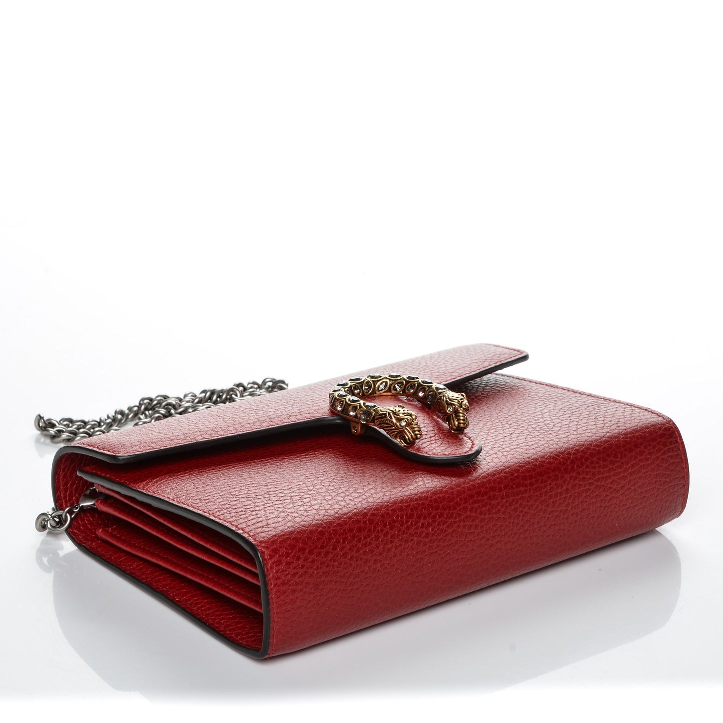 Calfskin Mini Dionysus Chain Wallet Hibiscus Red