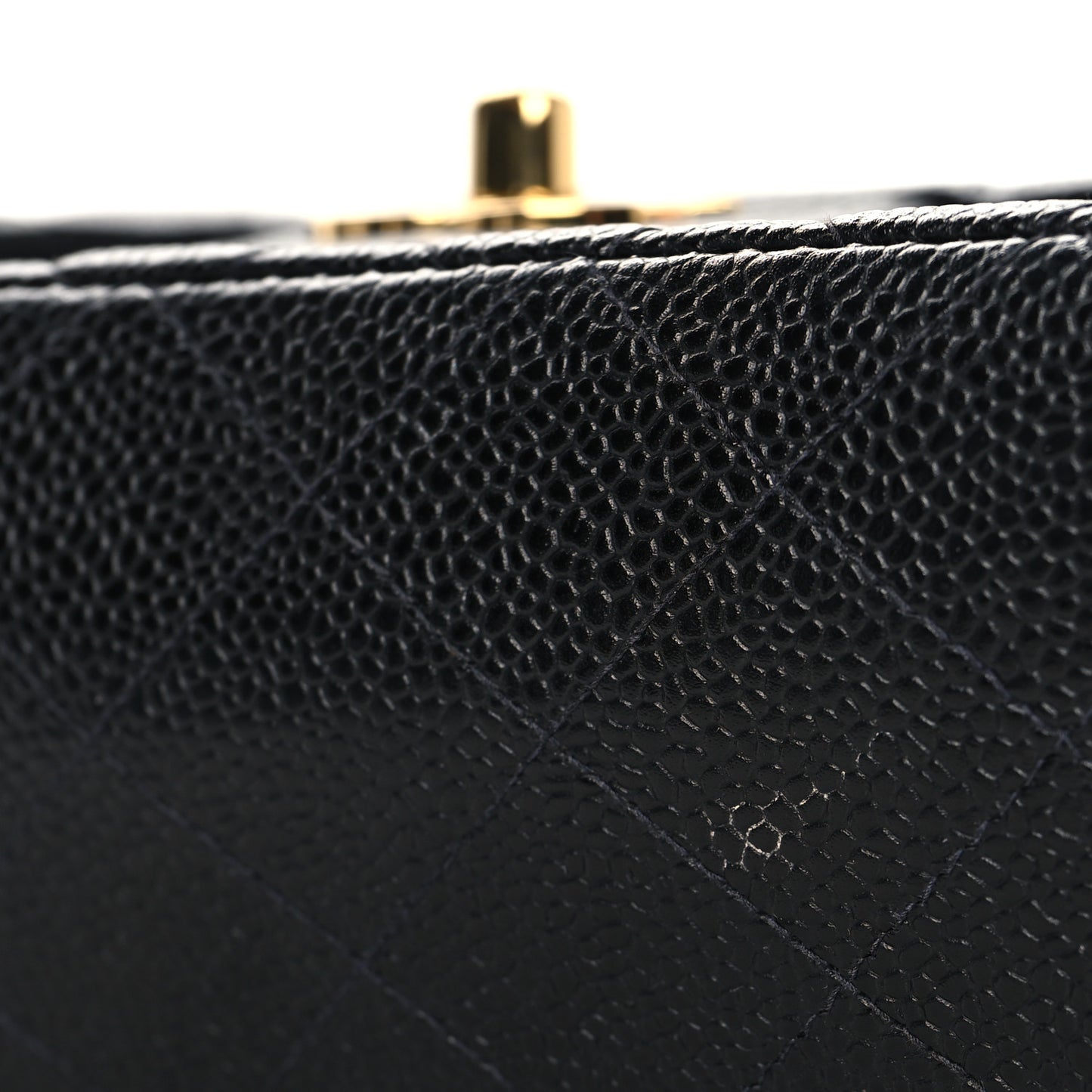 Caviar Quilted Small Double Flap Black