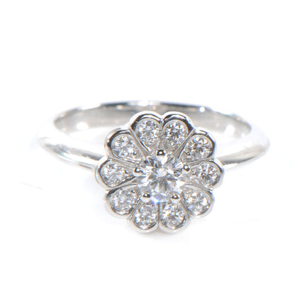 Tiffany Platinum Diamond Flower Ring 4.5 1 of 5