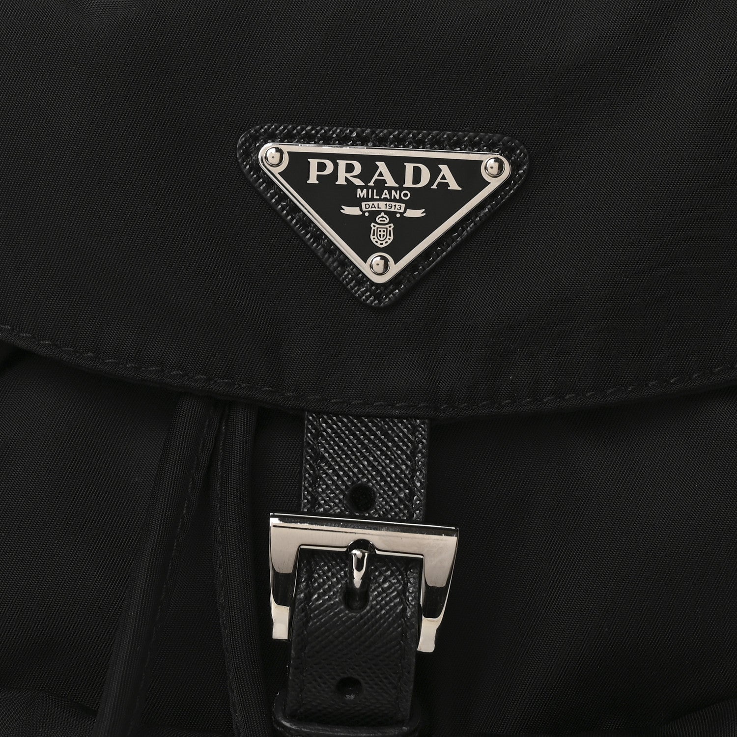 Prada Tessuto Nylon Saffiano Small Backpack Black 7 of 9