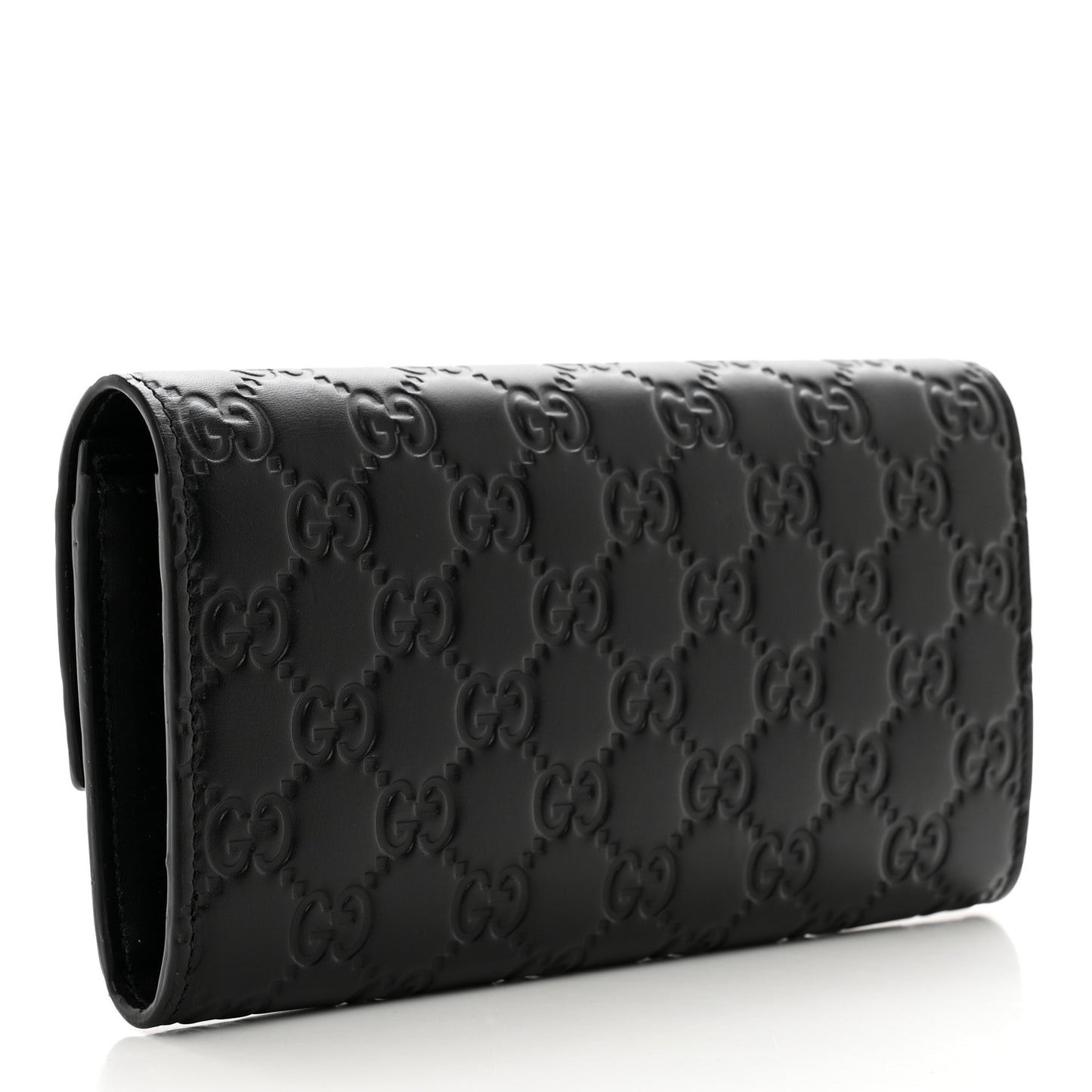 Guccissima Signature Crystal Cat Flap Wallet Black