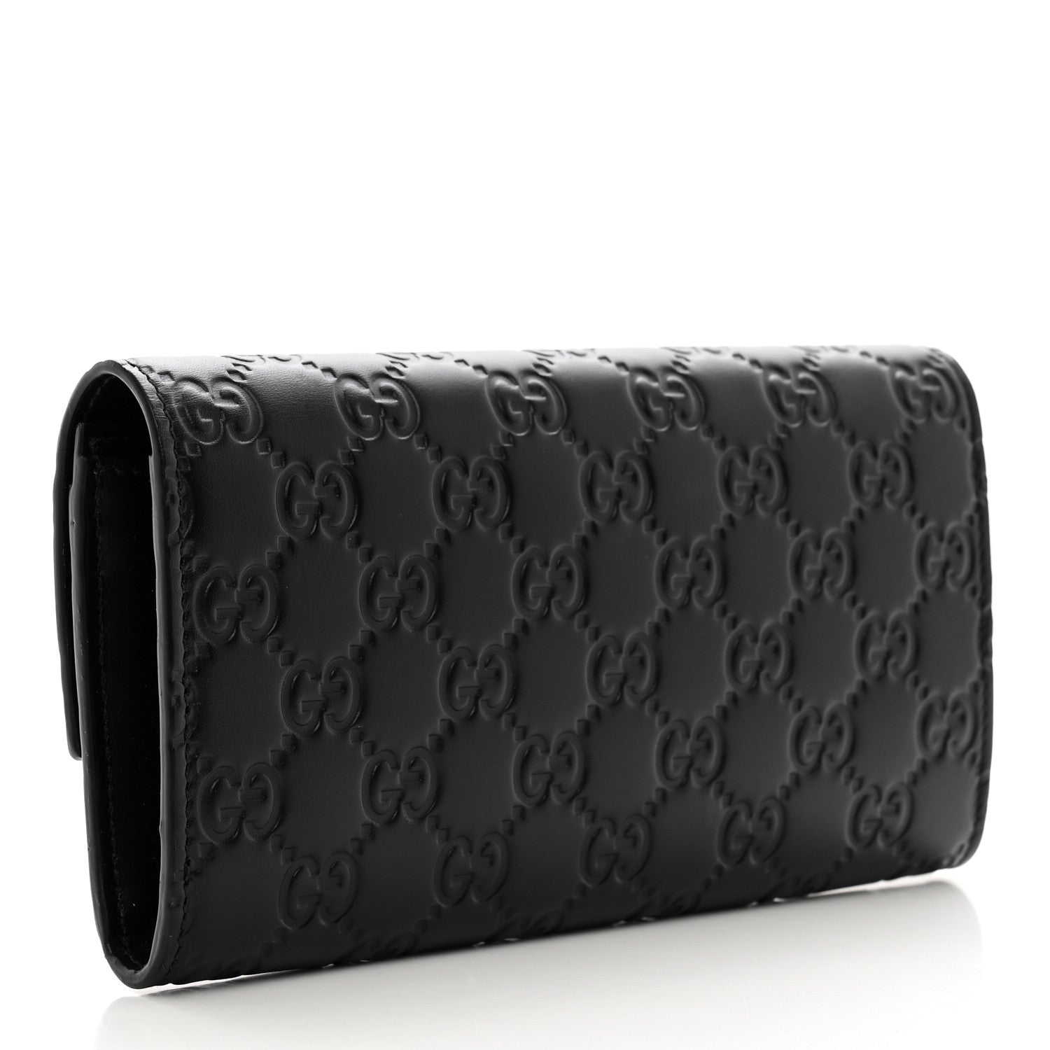 Gucci Guccissima Signature Crystal Cat Flap Wallet Black 3 of 8
