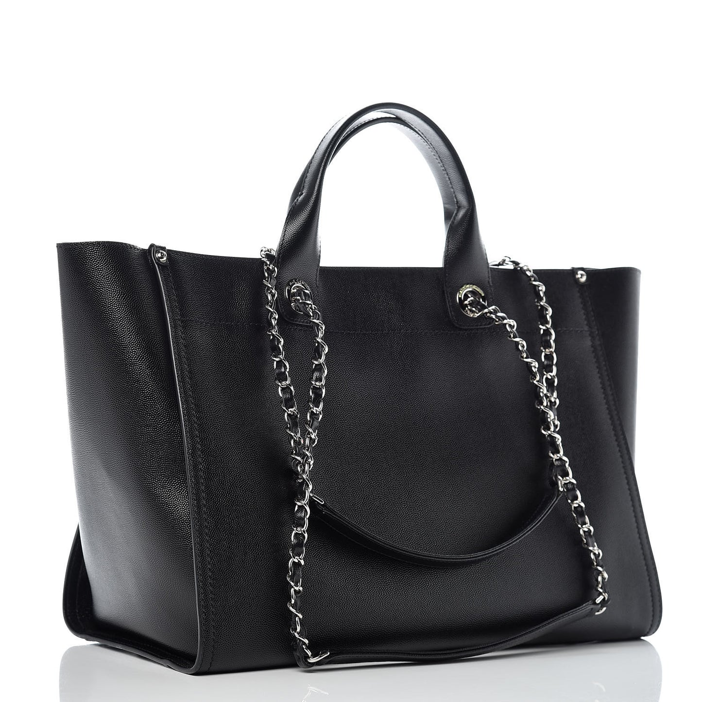 Caviar Large Studded Deauville Tote Black