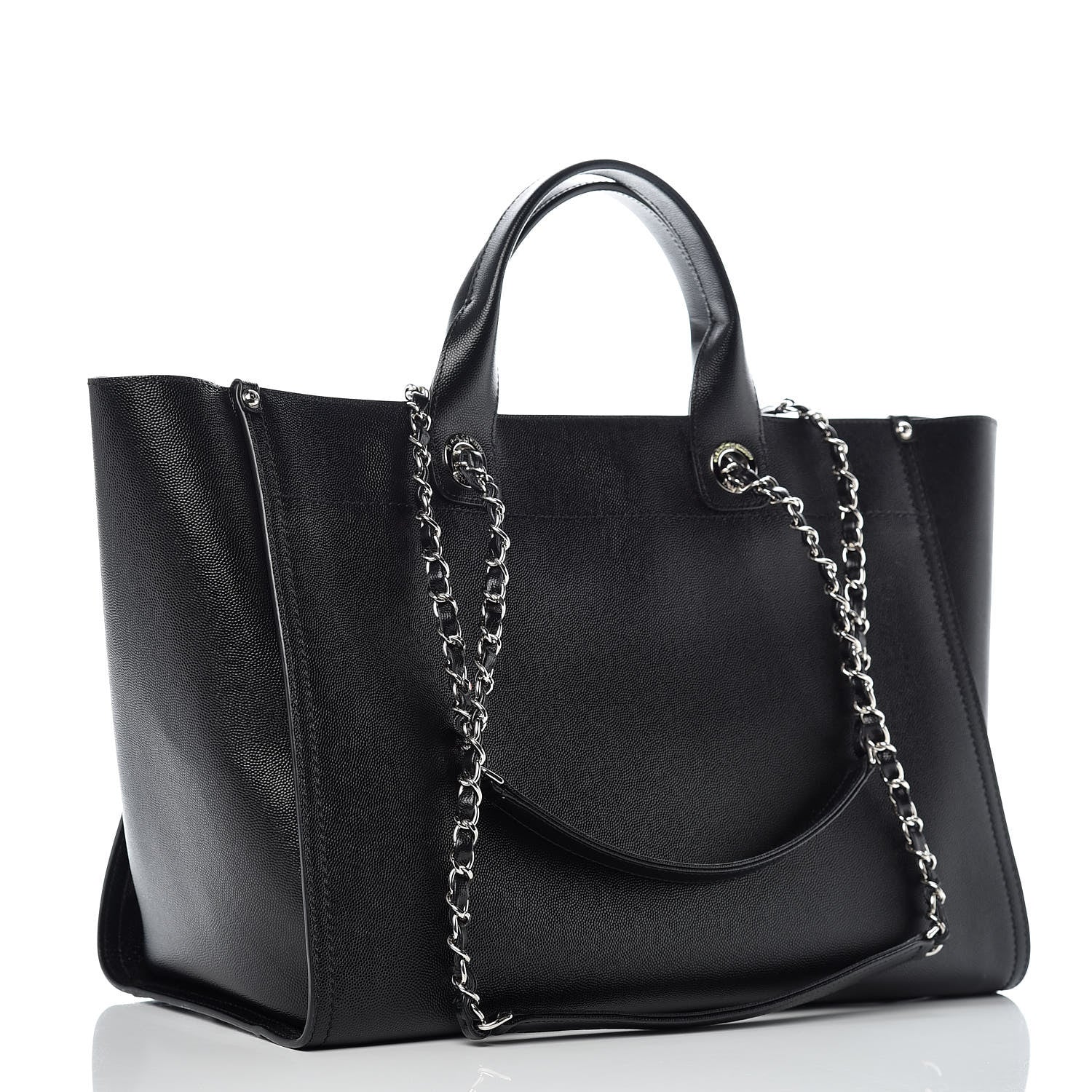 Chanel Caviar Large Studded Deauville Tote Black 3 of 10