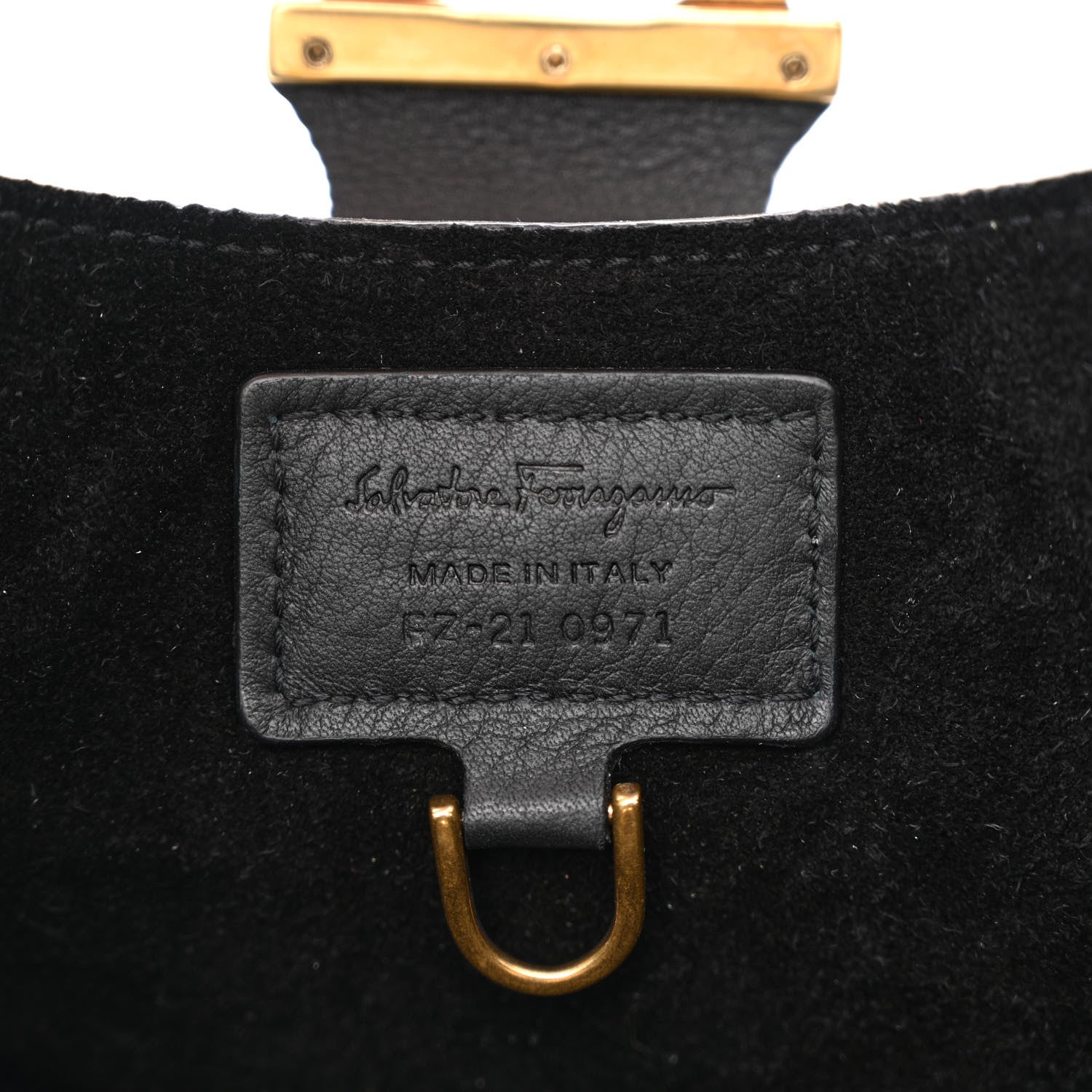 Salvatore Ferragamo Calfskin Embossed Gancini Margot Hobo Black 7 of 11